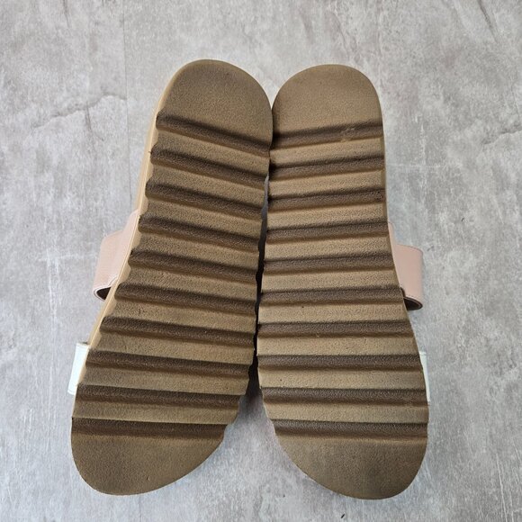 Reef Horizon Platform Sandals 9 White Pink Open Toe Arch Support Chunky Slides - Picture 7 of 12